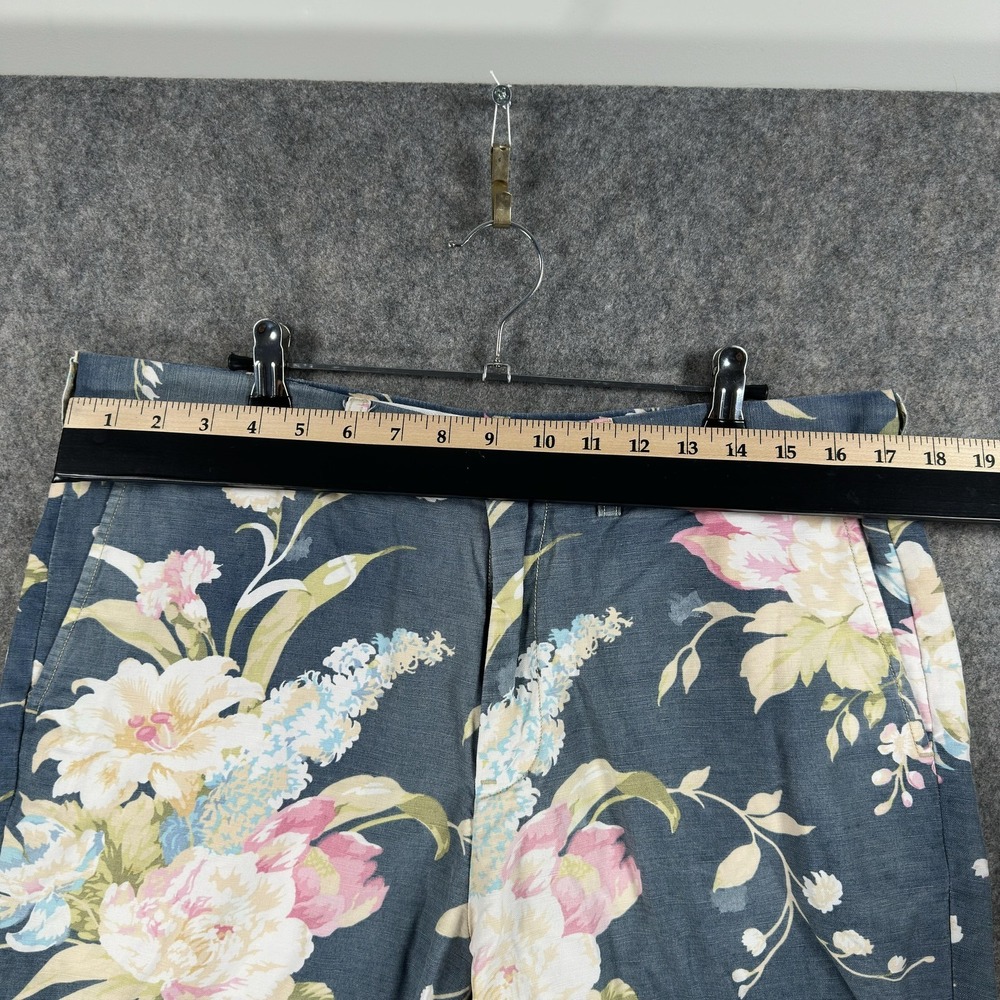 Polo Ralph Lauren Shorts Mens 34 Blue Floral Linen Chino 9 In Inseam Hawaiian - Picture 3 of 12